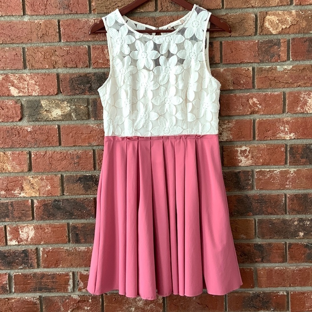 LAST CHANCE! Altar’d State Cream Lace & Pink Dress